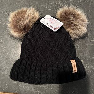 Black women’s beanie with two poms!